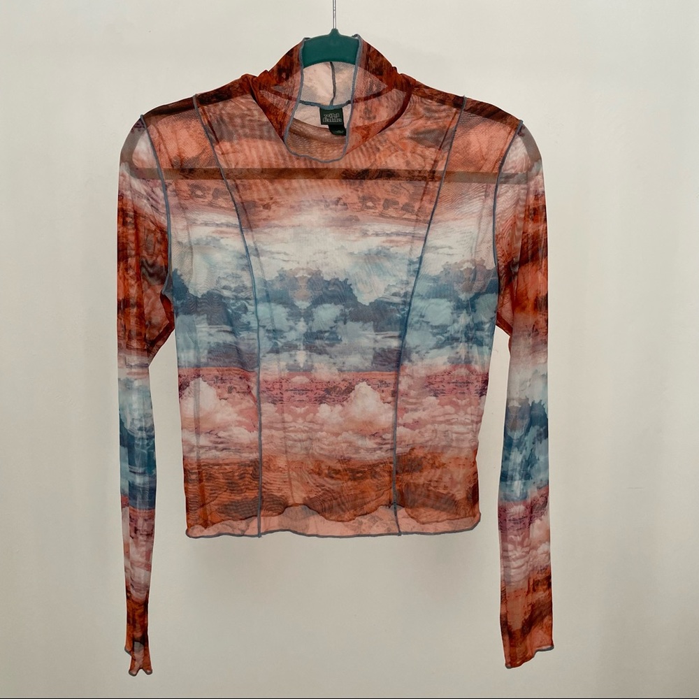 wild fable mesh crop mockneck